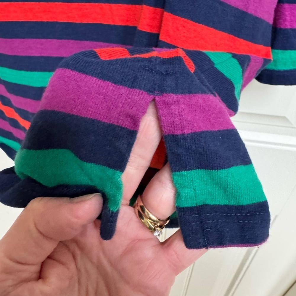 Lands’ End 100% Cotton Knit Striped Boat Neck Tunic 3/4 Sleeve Top. IX (16W-18W) - Picture 3 of 6